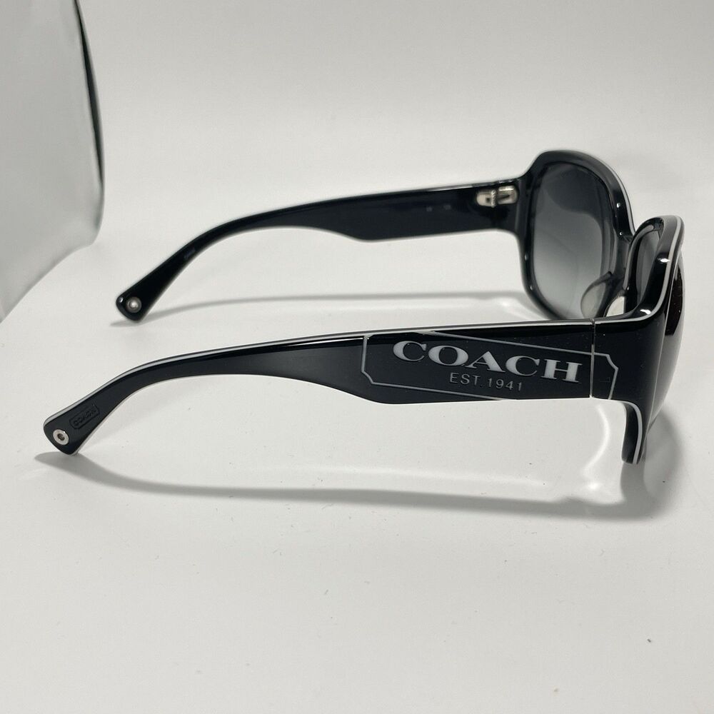 Coach Sunglasses Tasha S846 Black 58-16-125 With White Case & Cleaning Cloth - Picture 3 of 12
